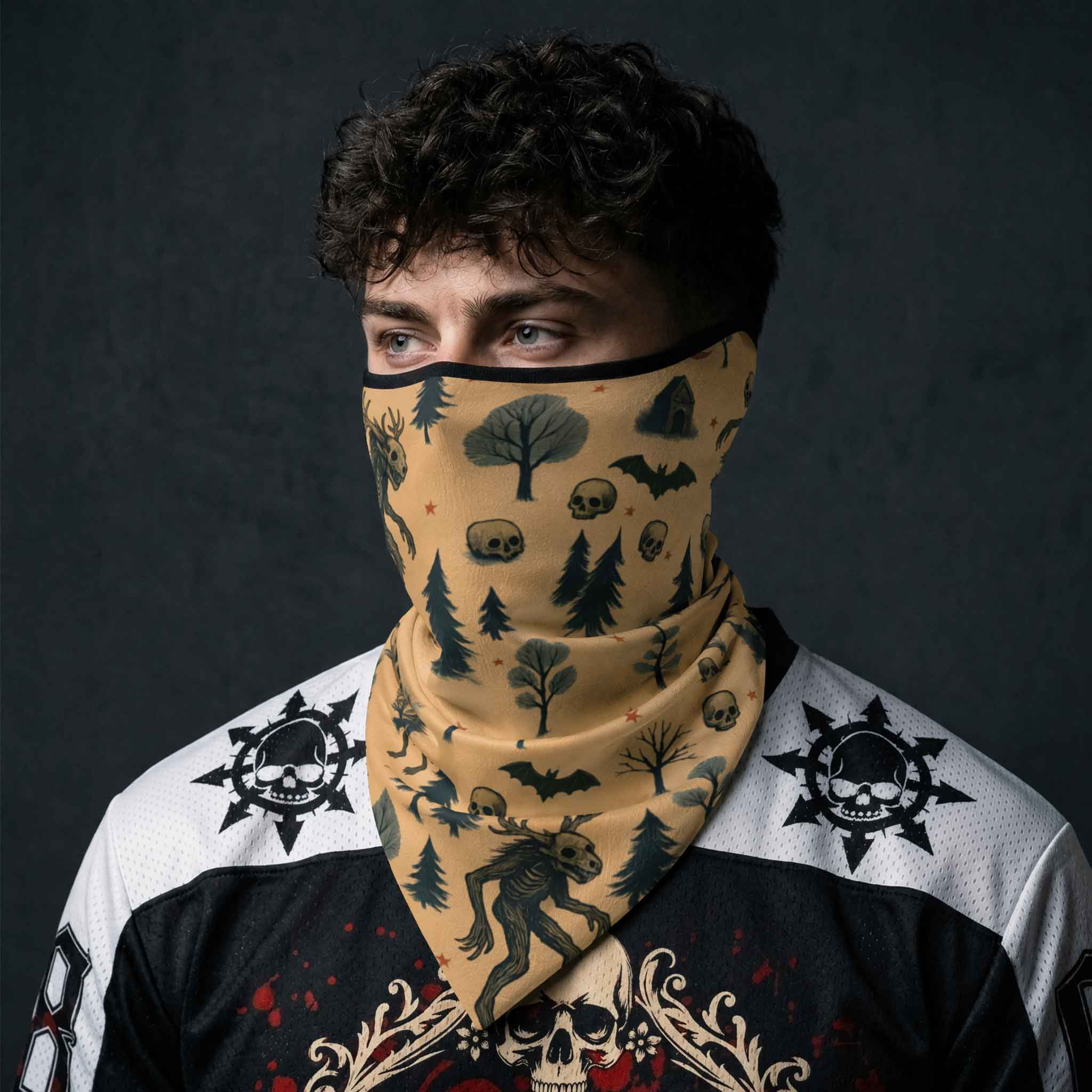 Wendigo in the Forest Mesh Face Shield