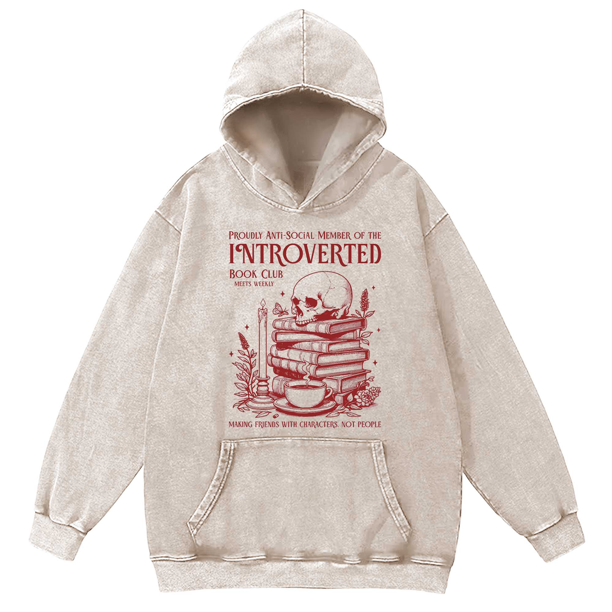 Introverted Book Club Washed Hoodie