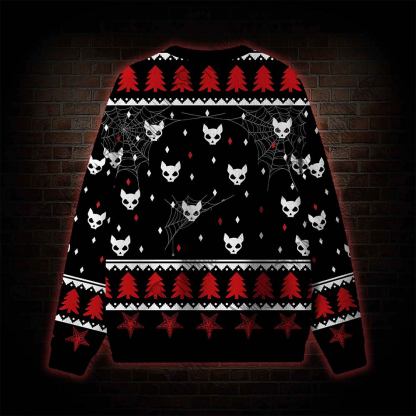 Black Cat Spooky Halloween Ugly Sweatshirts