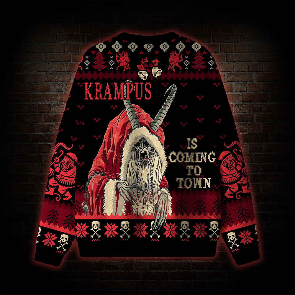 Krampus is Coming to Town Ugly Sweatshirts
