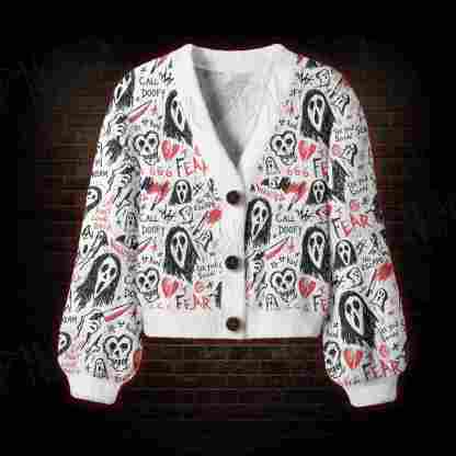 Doodle Scream Women's Cardigan Sweater