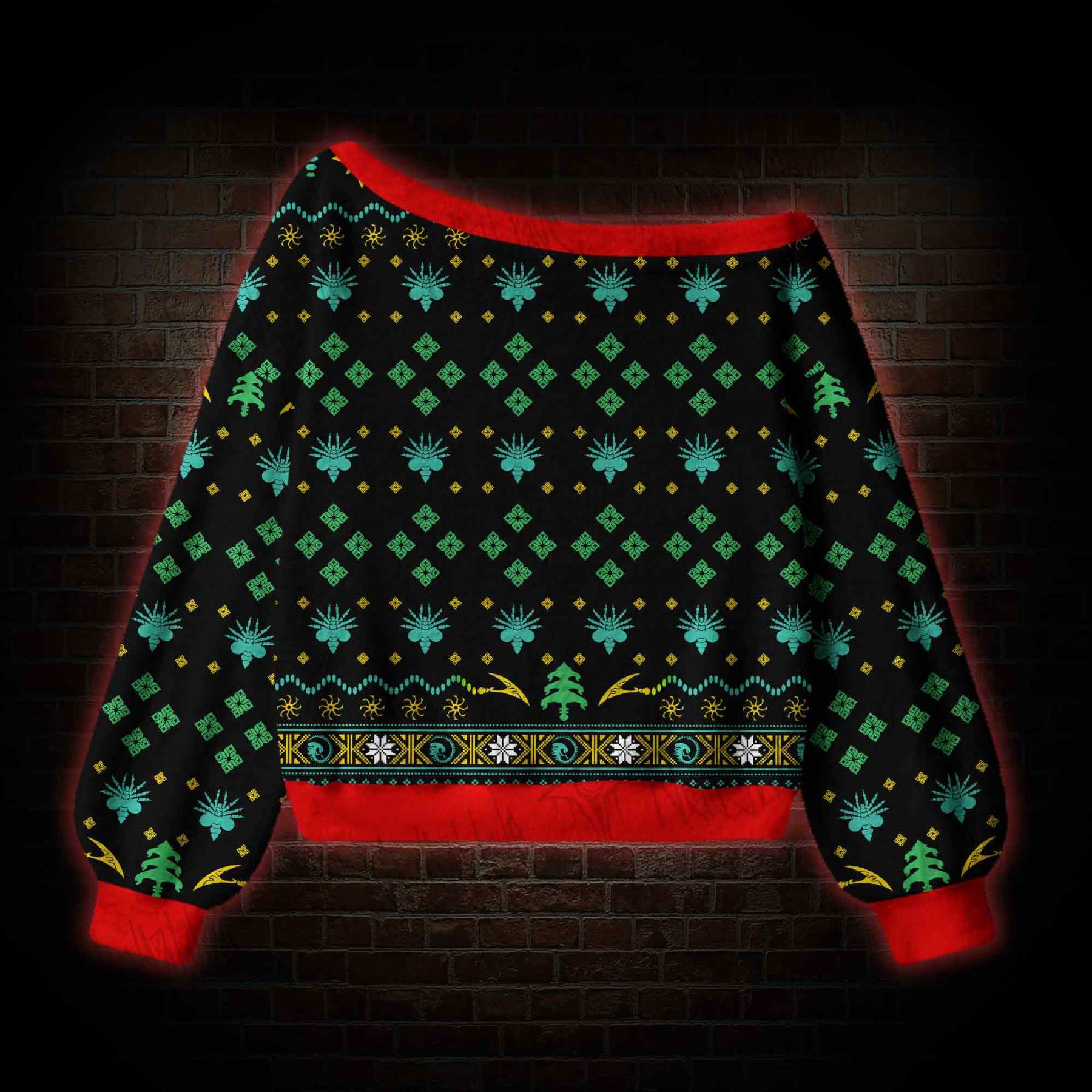 Alien Off Shoulder Ugly Sweater