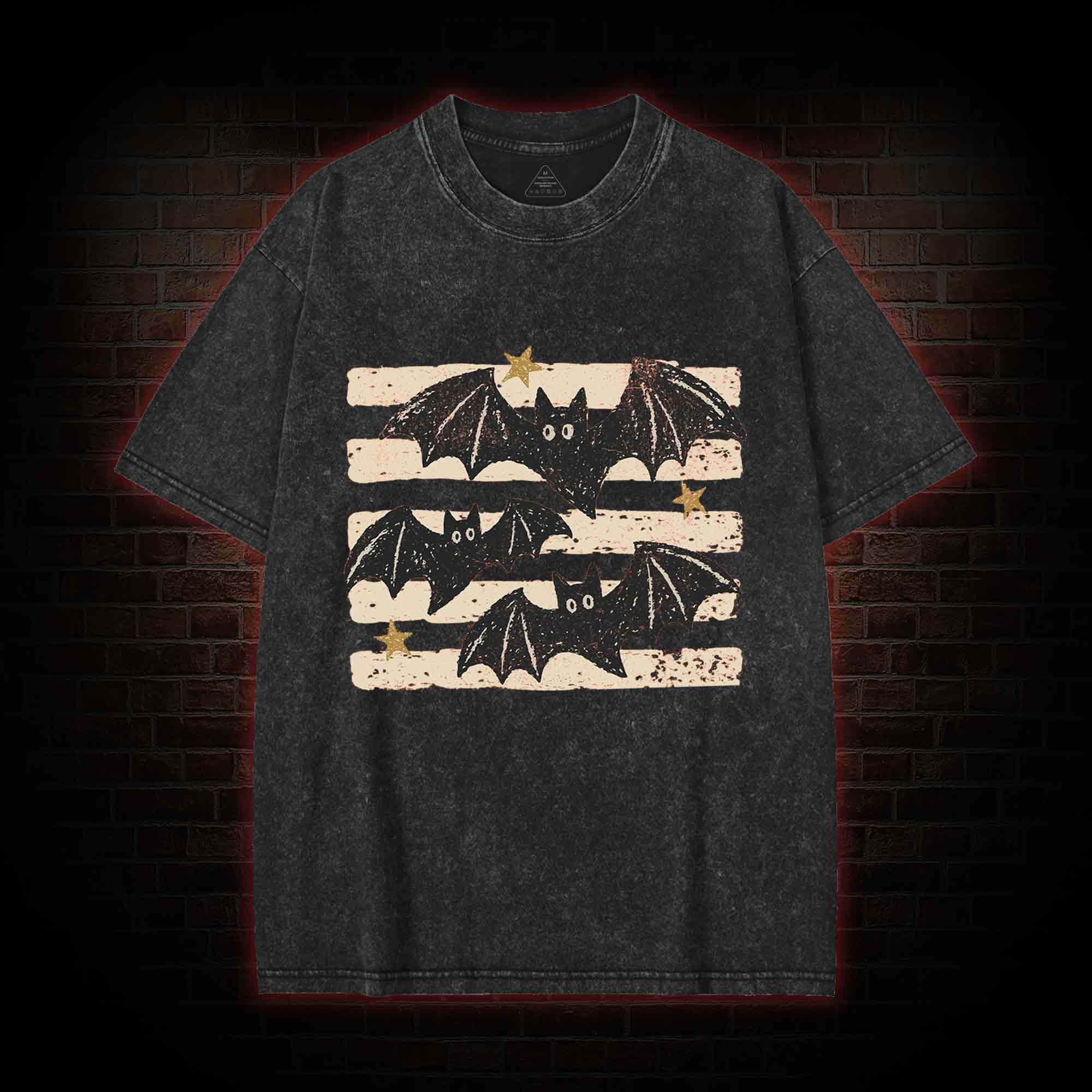 Vintage Bat Halloween Washed T-shirt