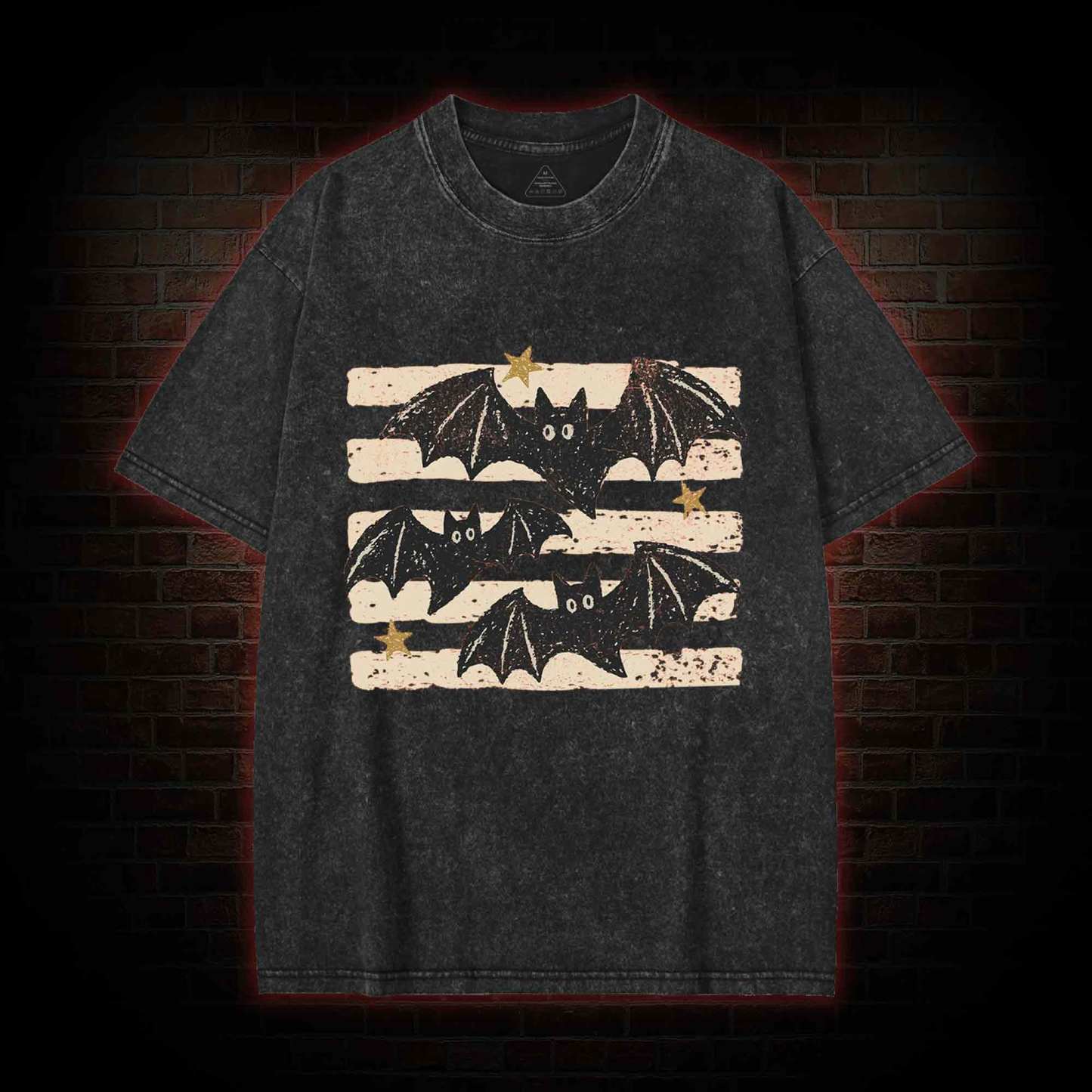 Vintage Bat Halloween Washed T-shirt