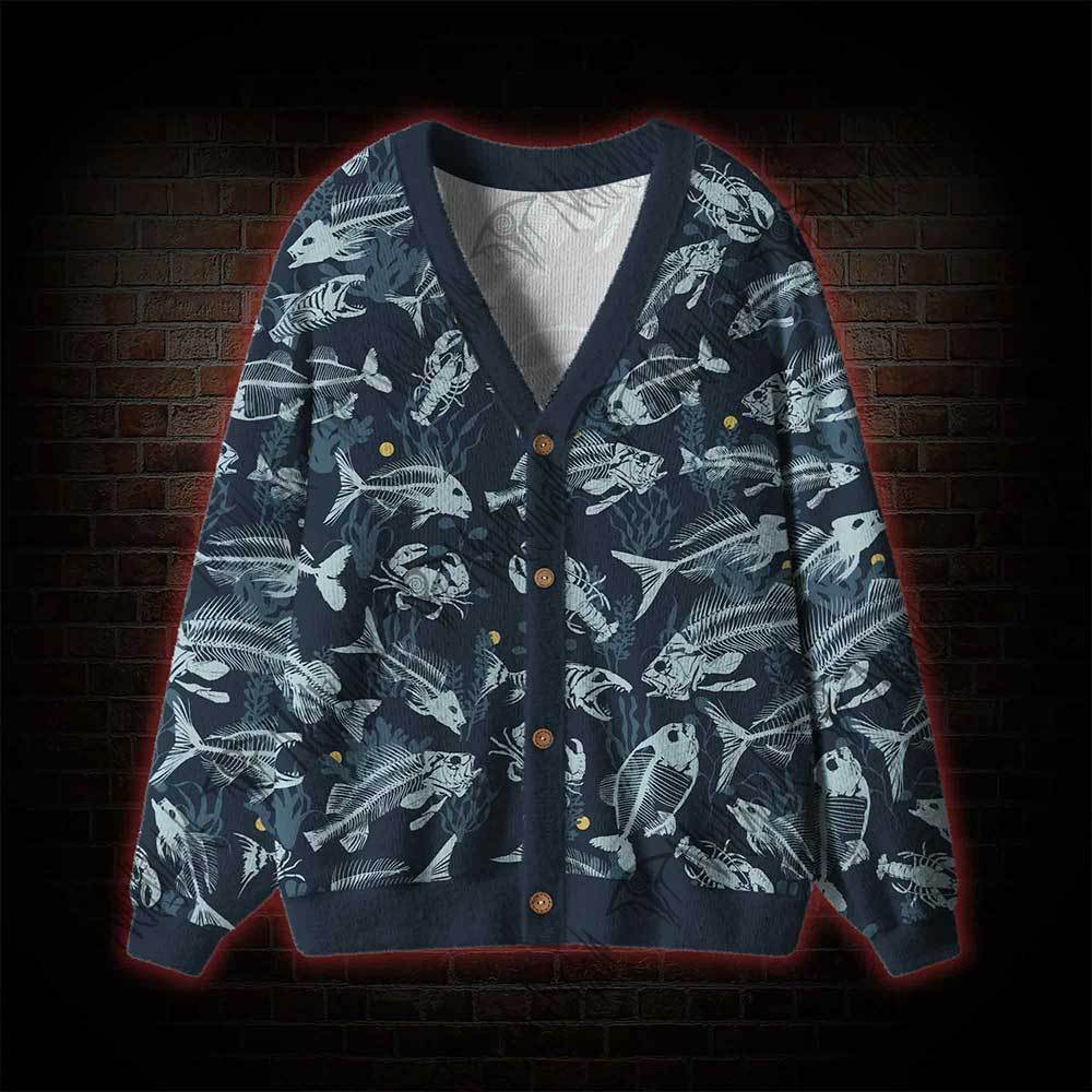 Fish bones Cardigan Sweater