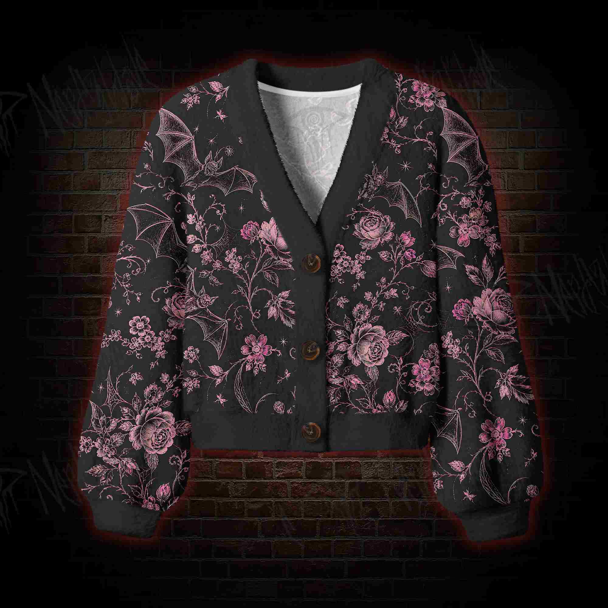 Bat Blossom Women's Cardigan Sweater