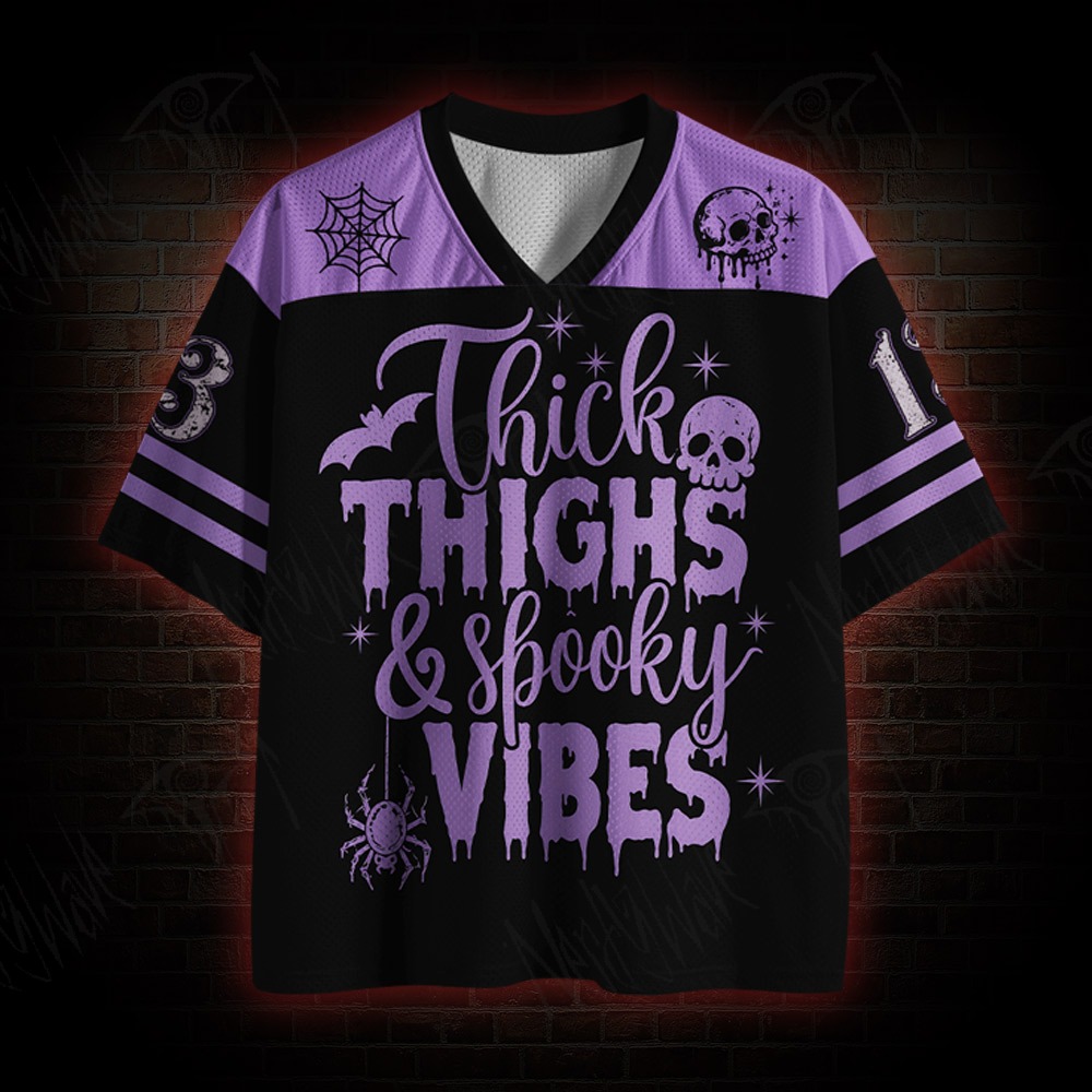 Thick Thighs Spooky Vibes Mesh Jersey