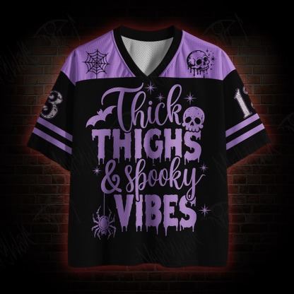 Thick Thighs Spooky Vibes Mesh Jersey