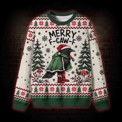 Merry Cawmas Ugly Sweatshirts