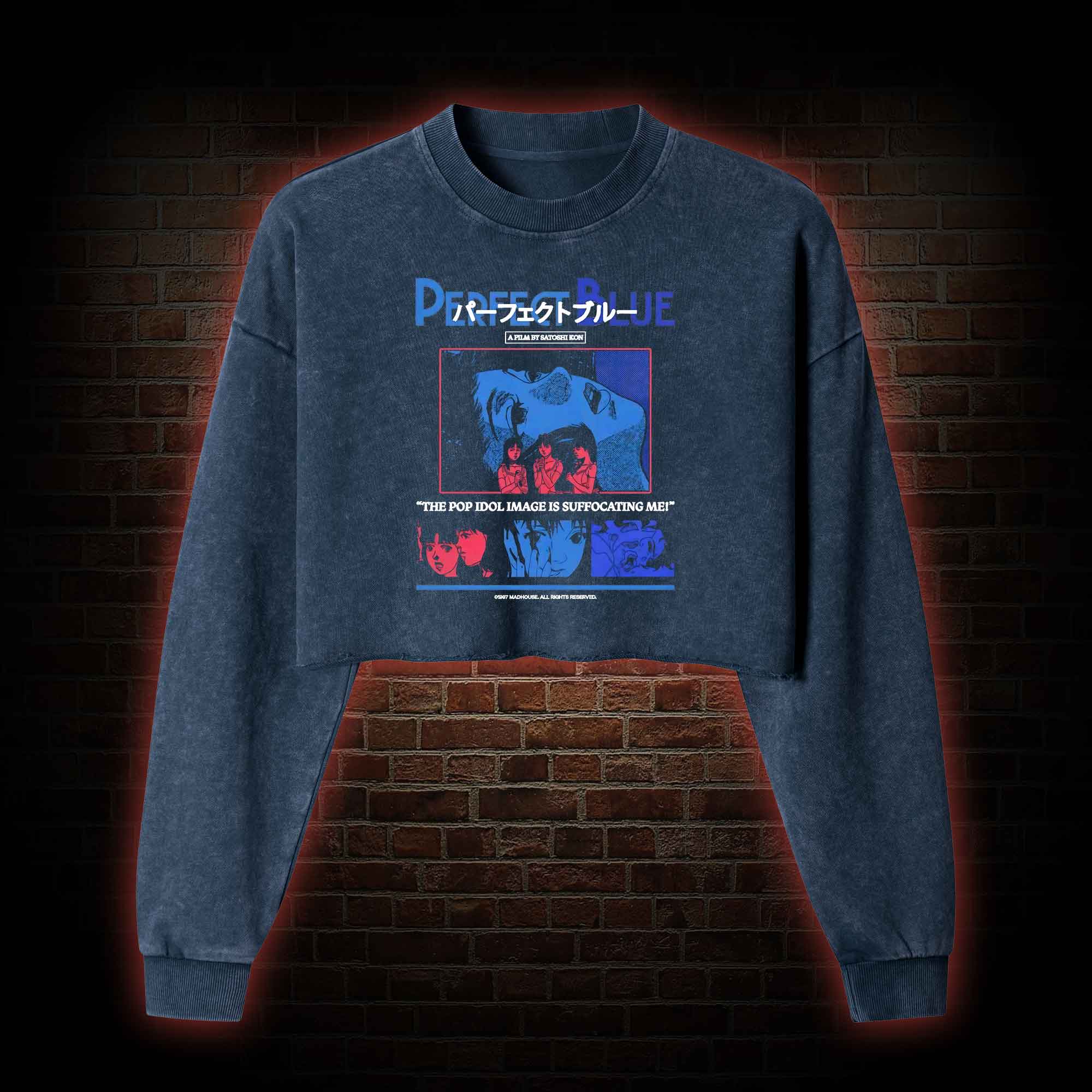 The Pop Idol Image is Suffocating Me Washed Cropped Sweatshirts