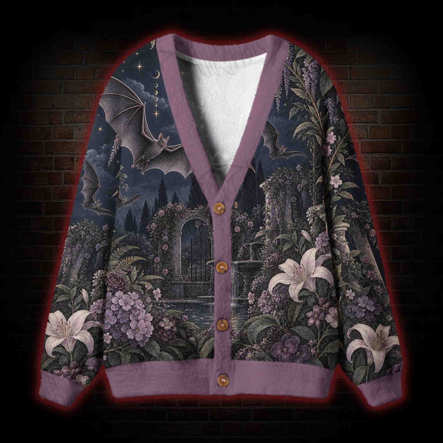 Gothic Bat Garden Cardigan Sweater