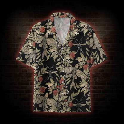 Skull and Flying Fish Hawaiian Shirt