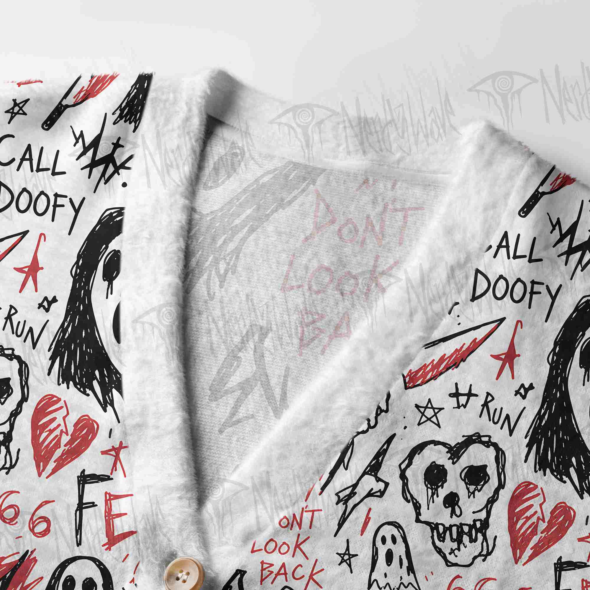 Doodle Scream Women's Cardigan Sweater