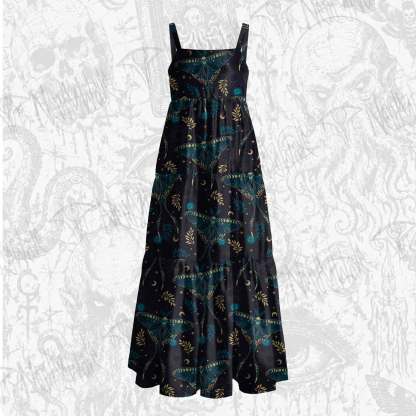 Luna Moths Wide Straps Maxi Dress
