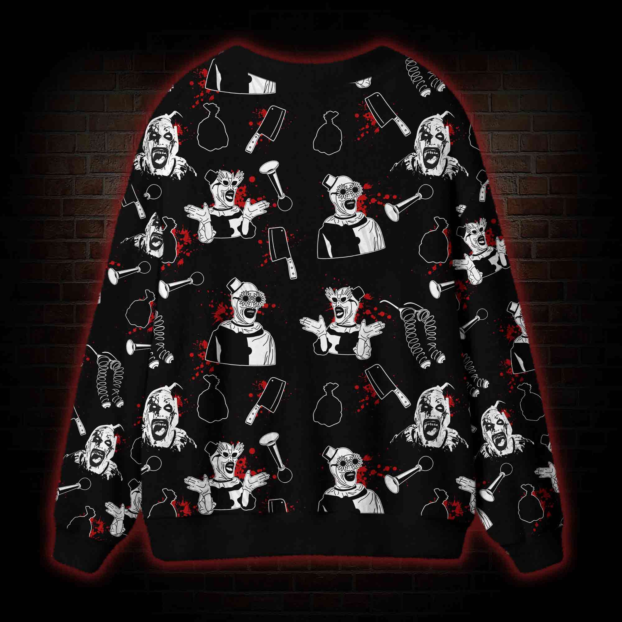 Horror Clown Cardigan Sweater