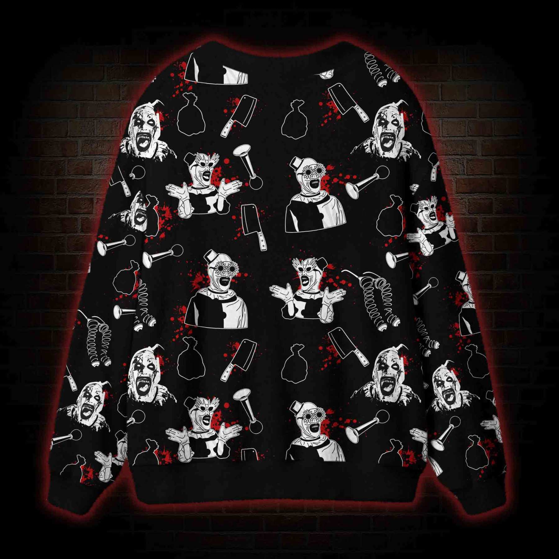 Horror Clown Cardigan Sweater