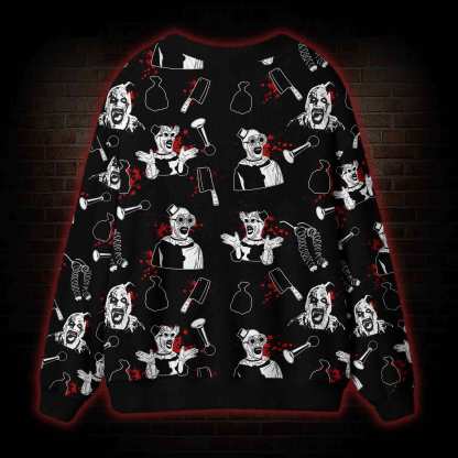 Horror Clown Cardigan Sweater