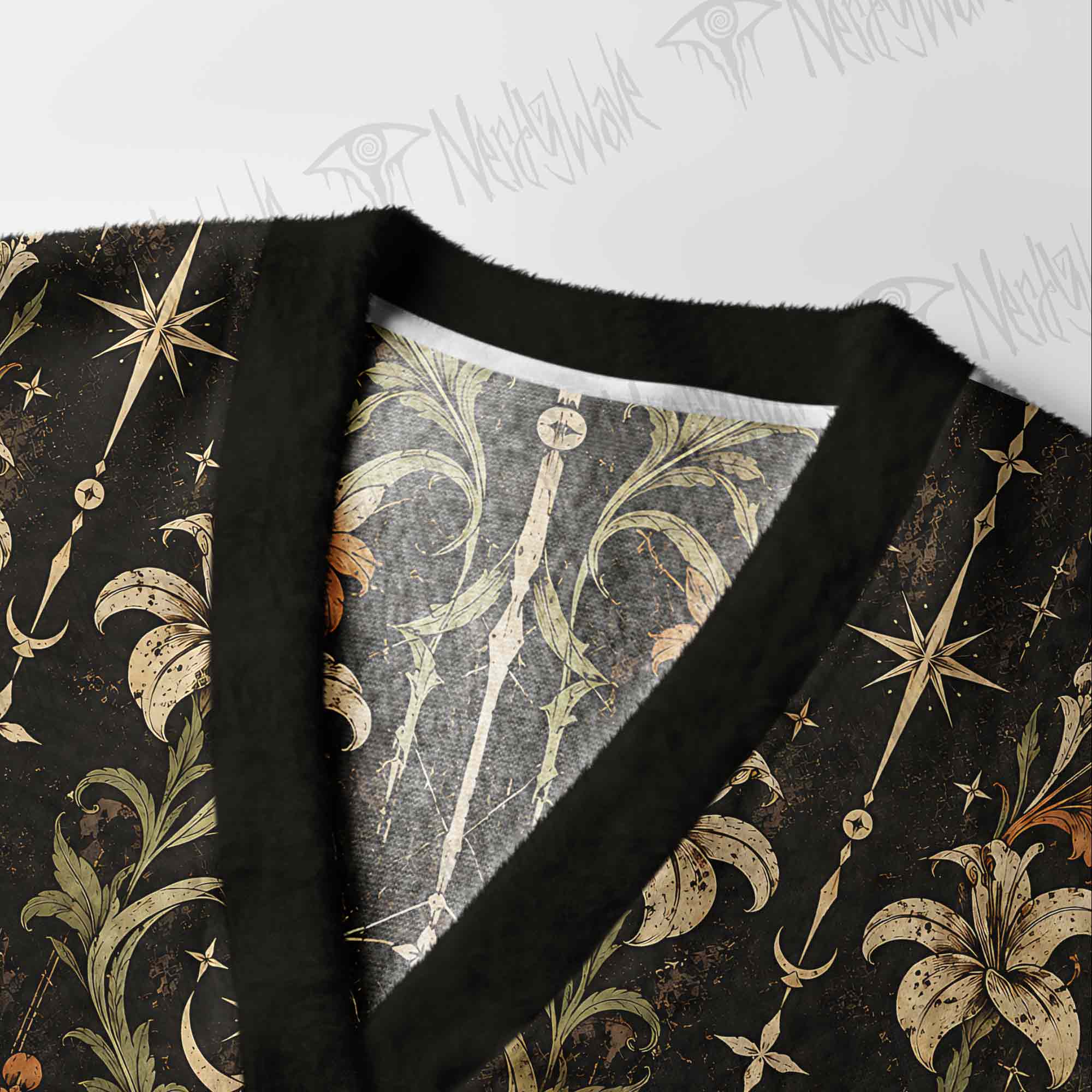Celestial Lily Noir Cardigan Sweater
