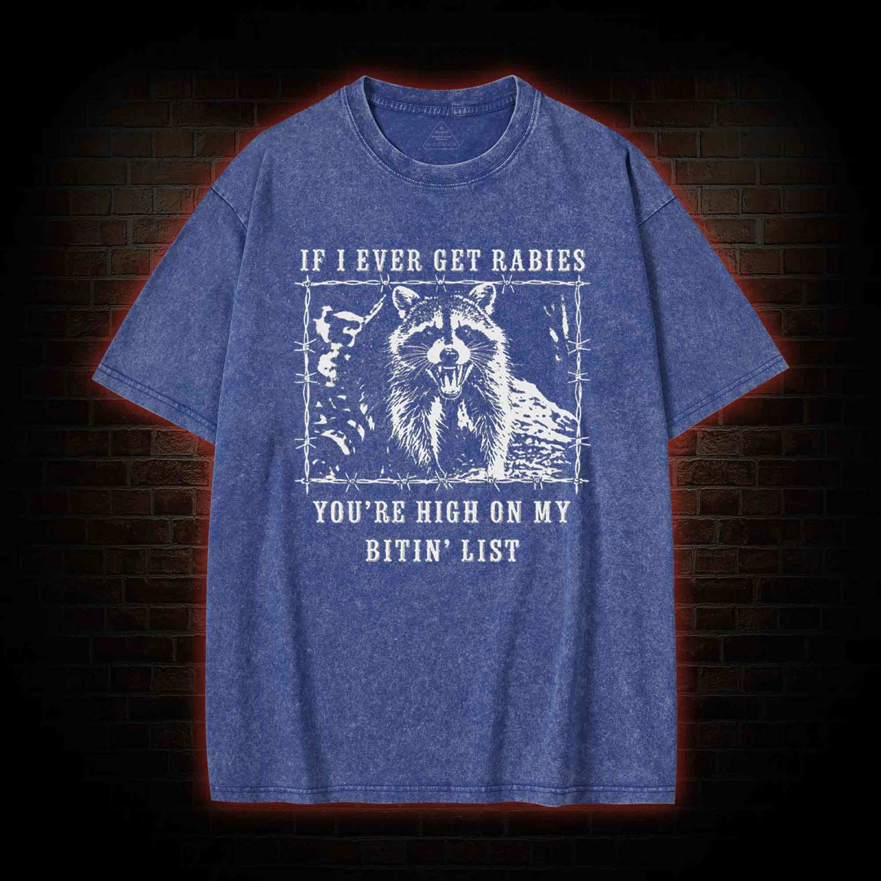 Funny Raccoon Rabies Washed T-shirt