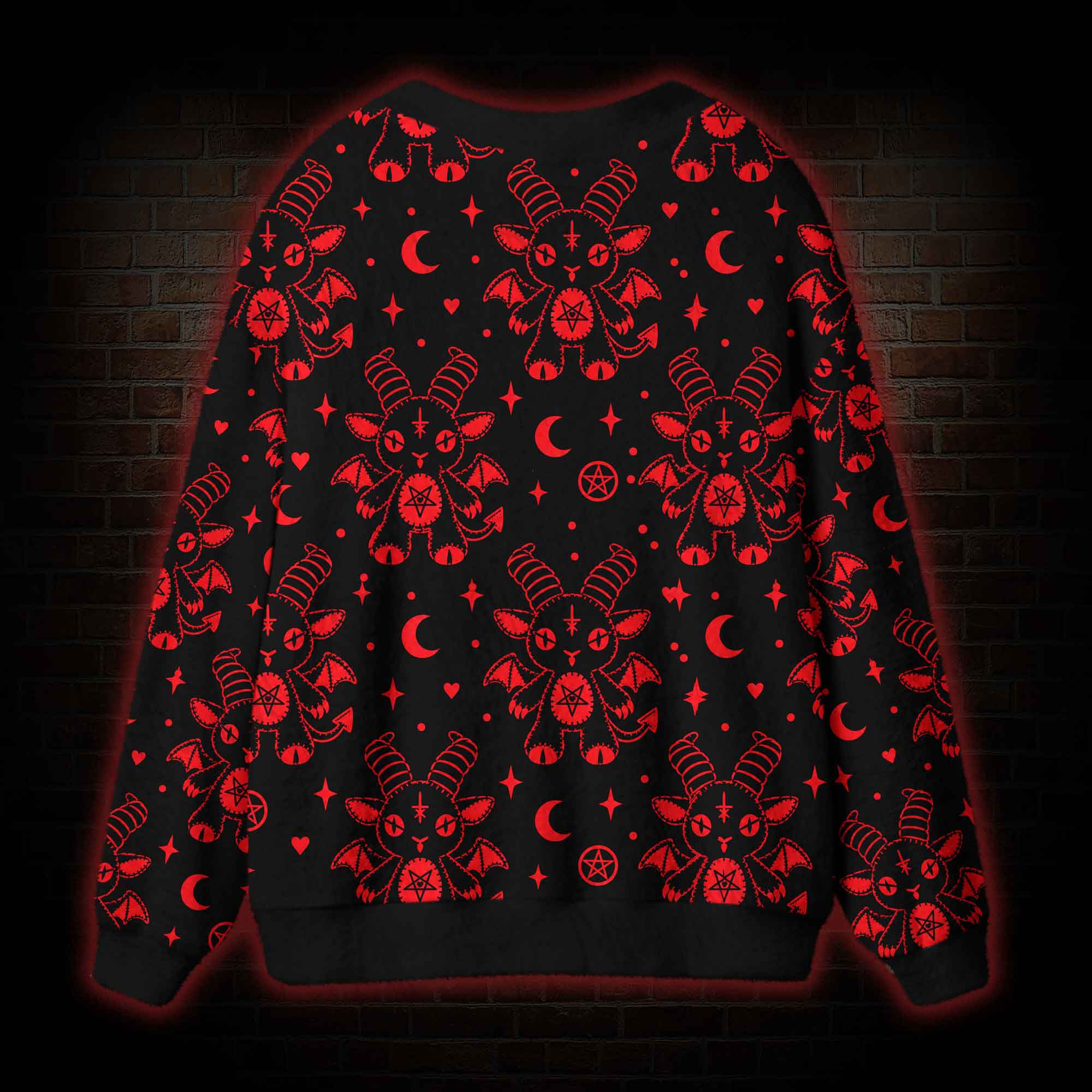 Goth Devil Goat Cardigan Sweater