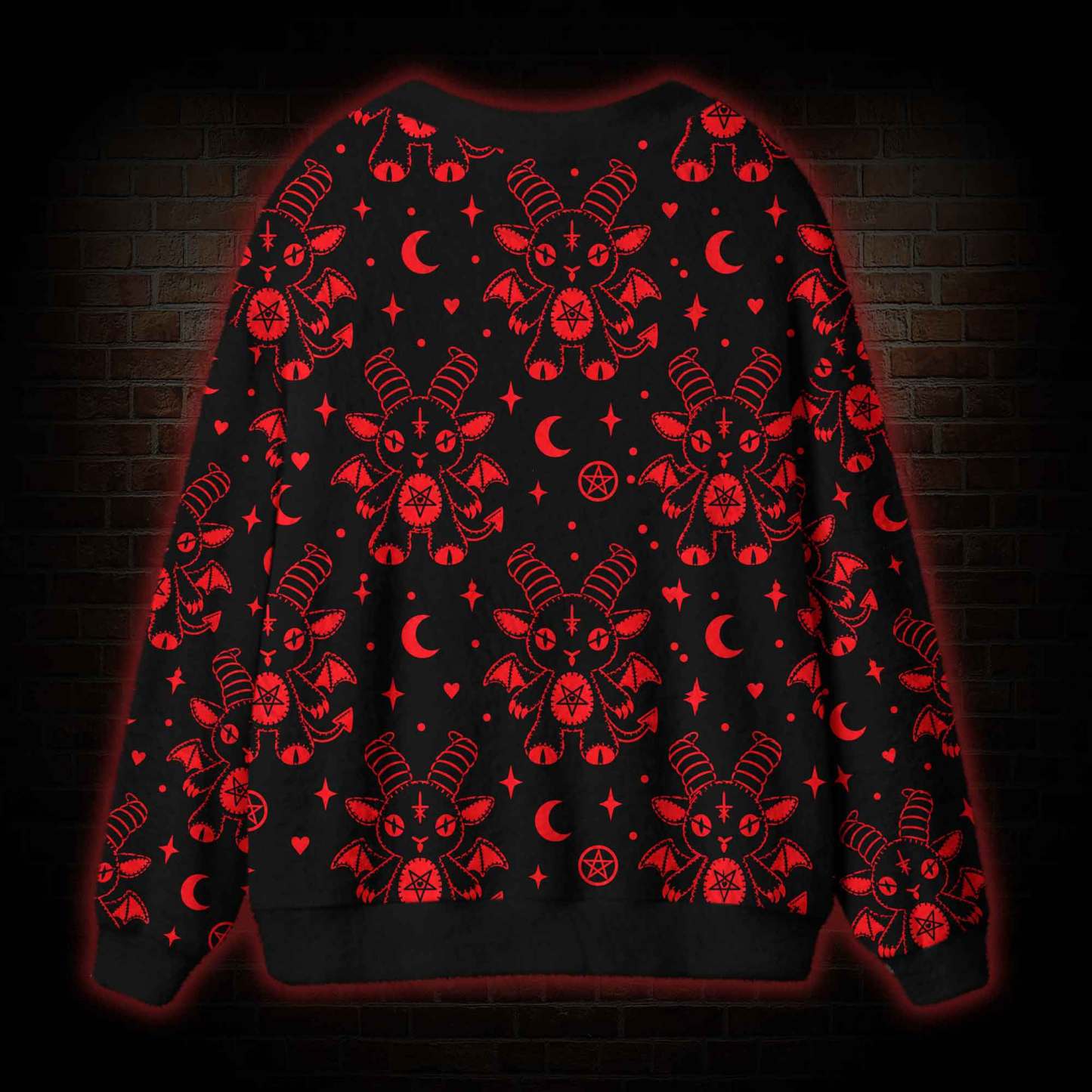 Goth Devil Goat Cardigan Sweater