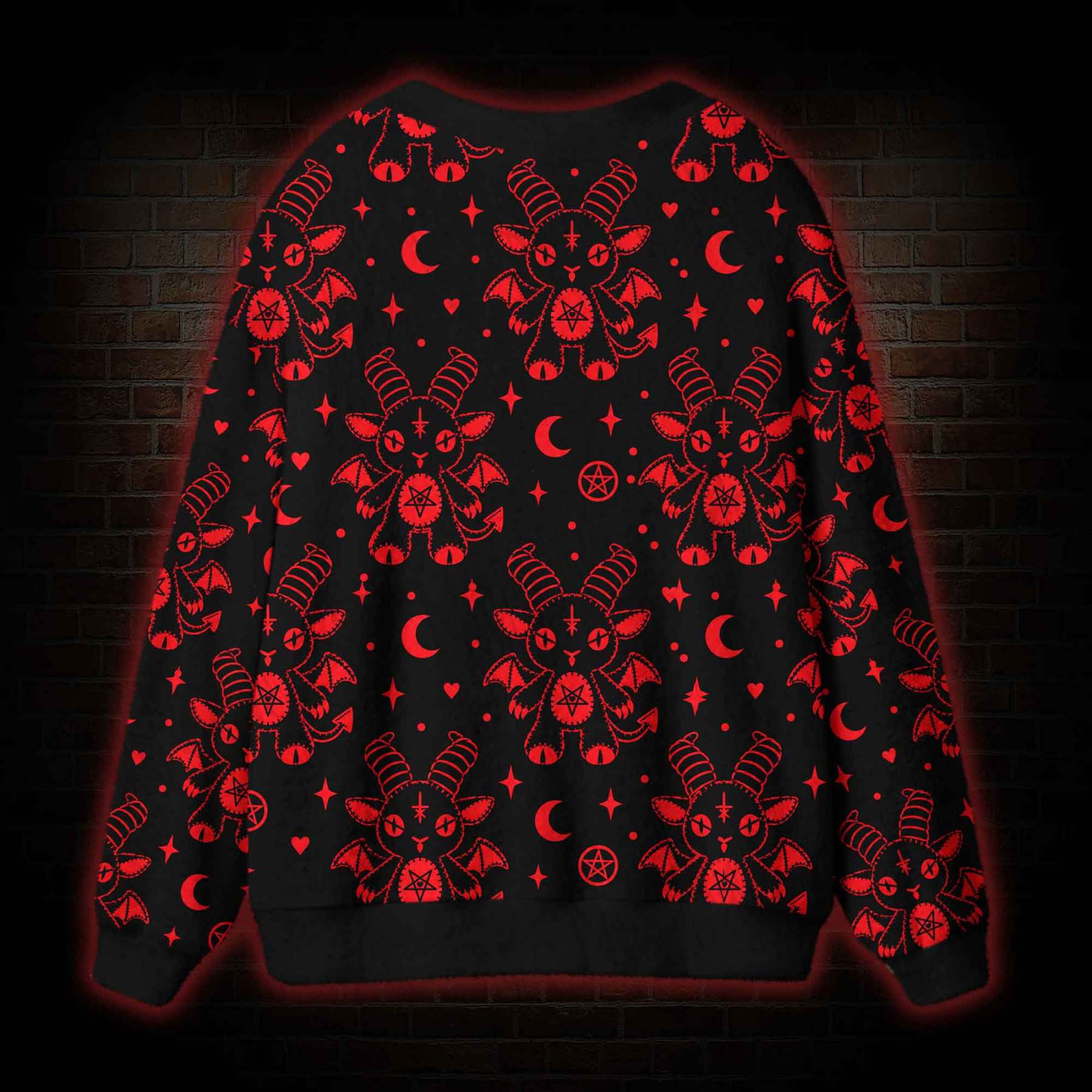 Goth Devil Goat Cardigan Sweater