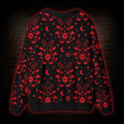 Goth Devil Goat Cardigan Sweater