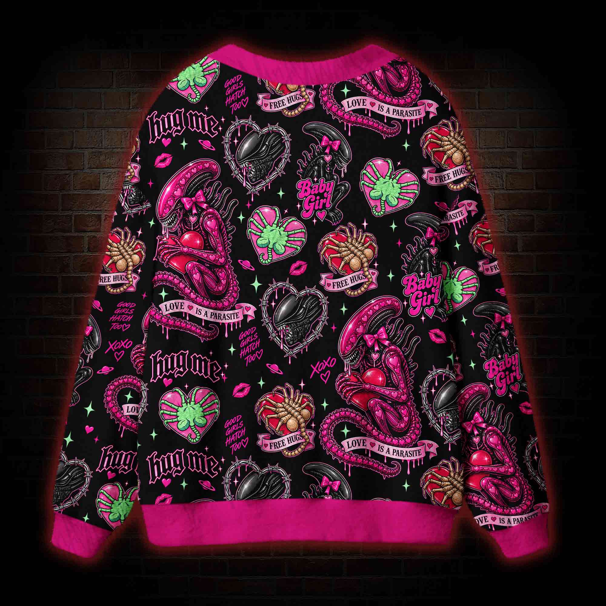 Love is a Parasite Xenomorph Cardigan Sweater