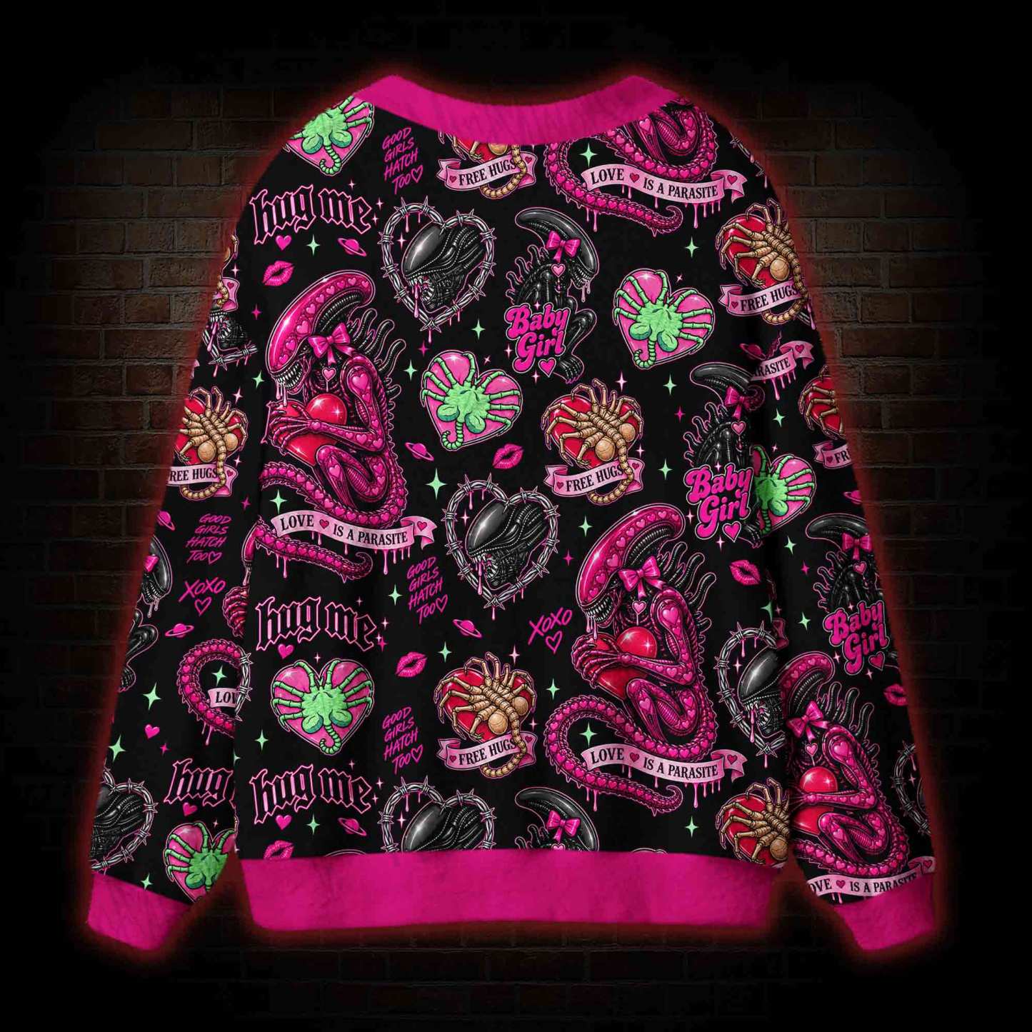 Love is a Parasite Xenomorph Cardigan Sweater