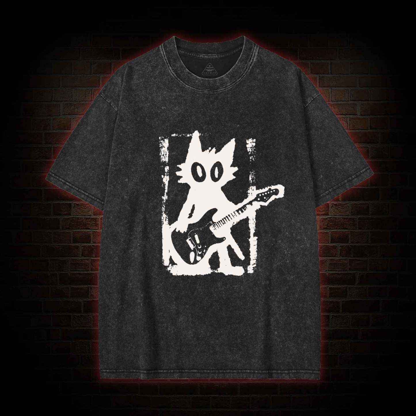 Rock and Roll Cat Washed T-shirt