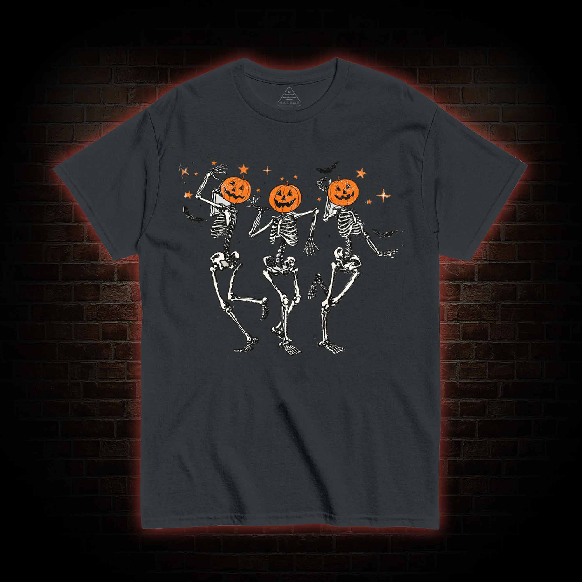 Dancing Skeletons Pumpkin Halloween T-shirt