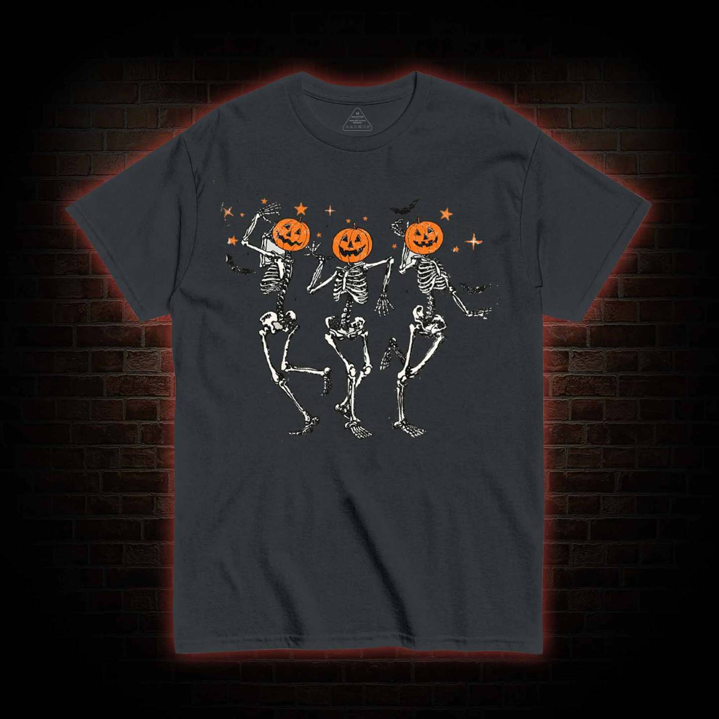 Dancing Skeletons Pumpkin Halloween T-shirt