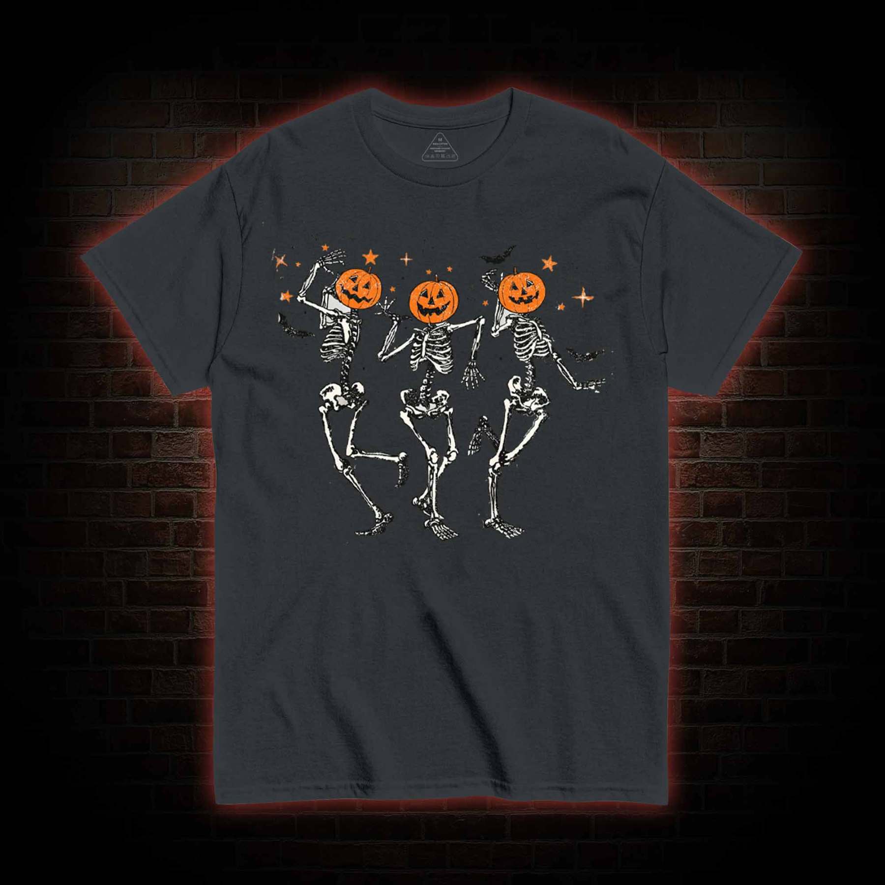 Dancing Skeletons Pumpkin Halloween T-shirt
