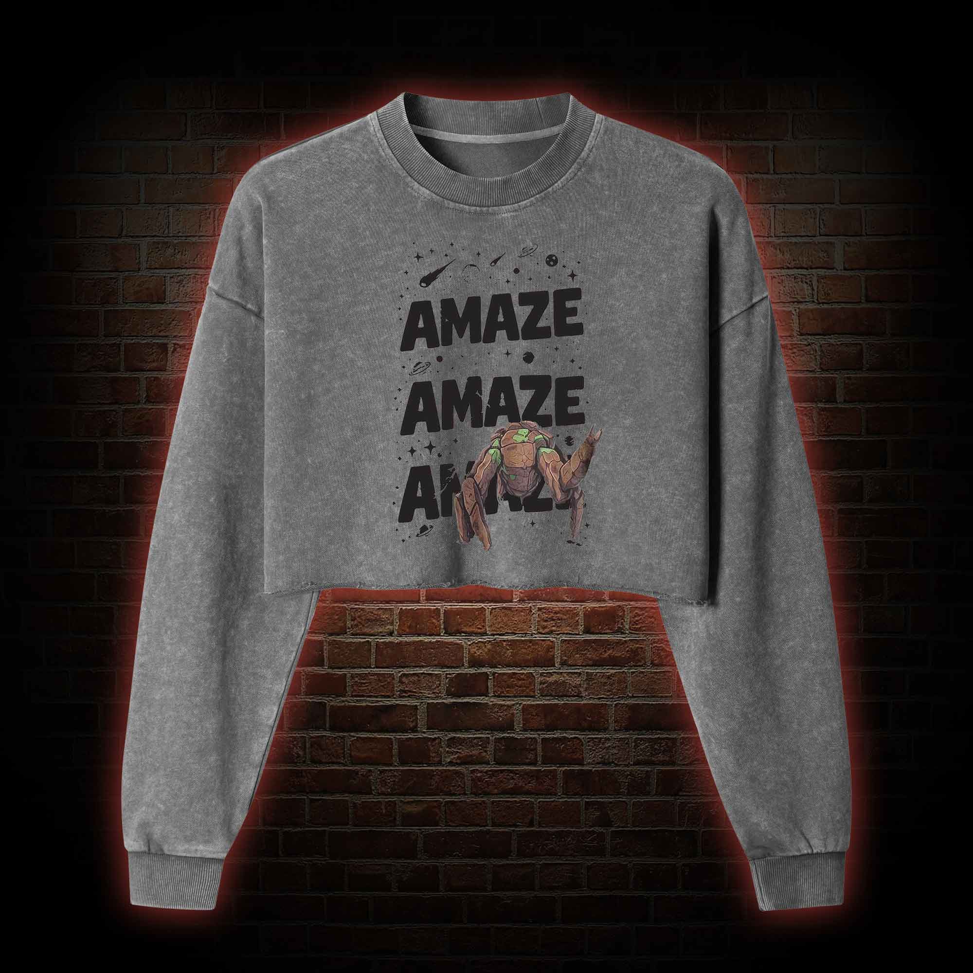 Amaze! Amaze! Amaze! Washed Cropped Sweatshirts