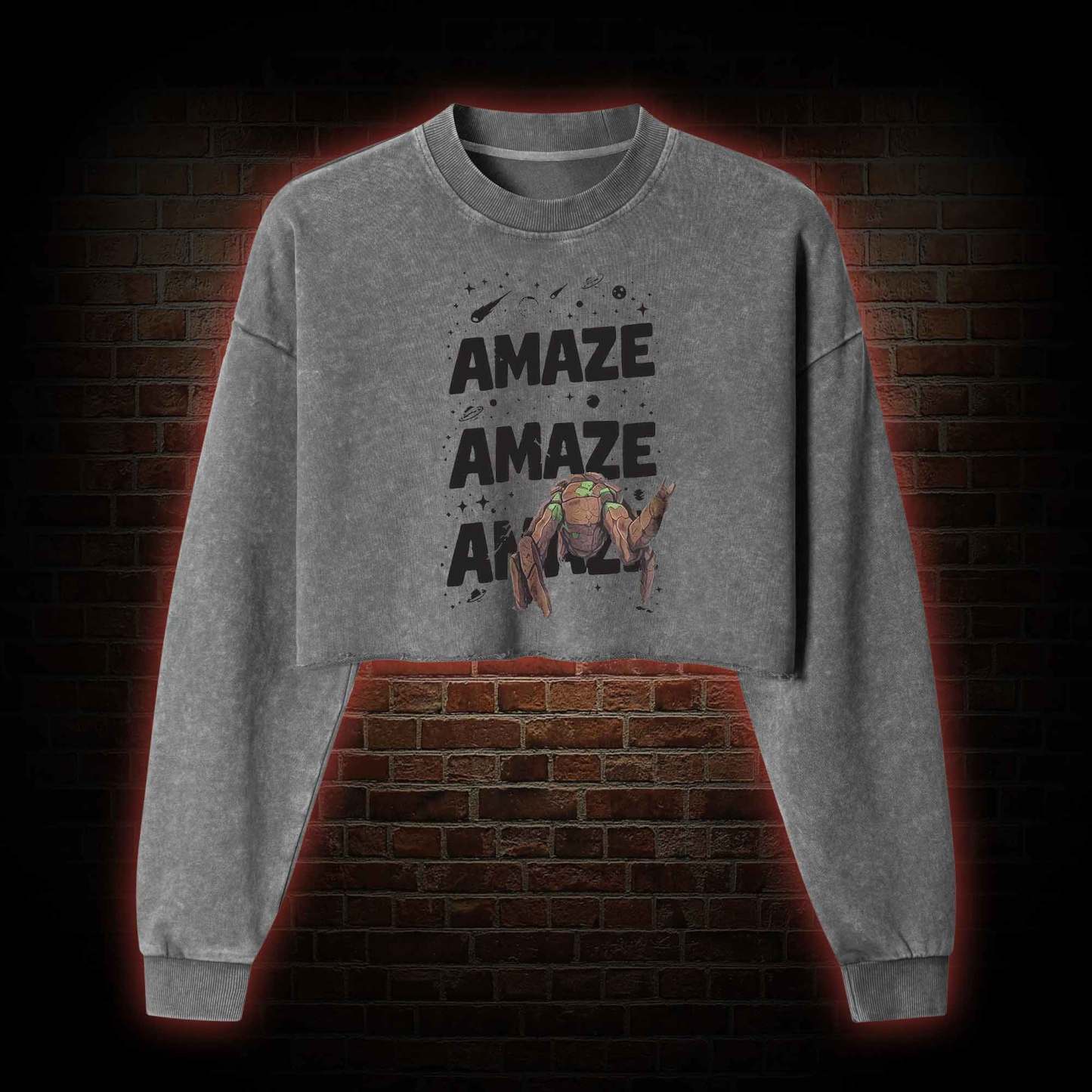 Amaze! Amaze! Amaze! Washed Cropped Sweatshirts