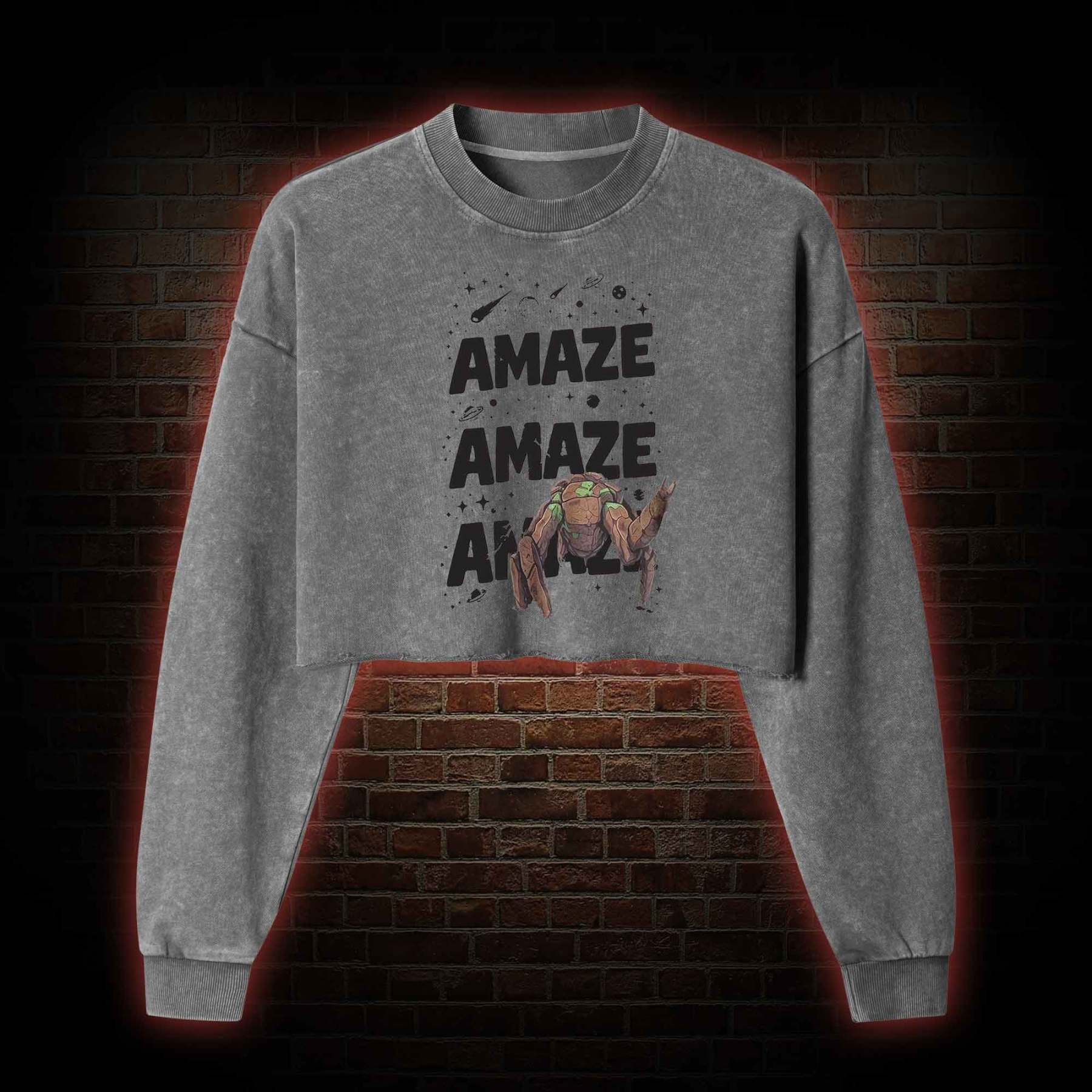 Amaze! Amaze! Amaze! Washed Cropped Sweatshirts
