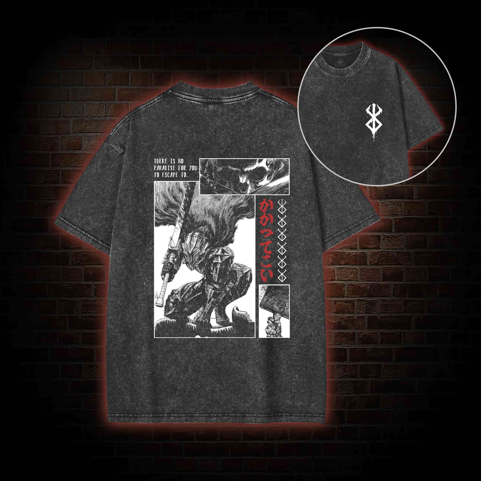 To Wield A Sword is to be Alive Back Print Washed T-shirt