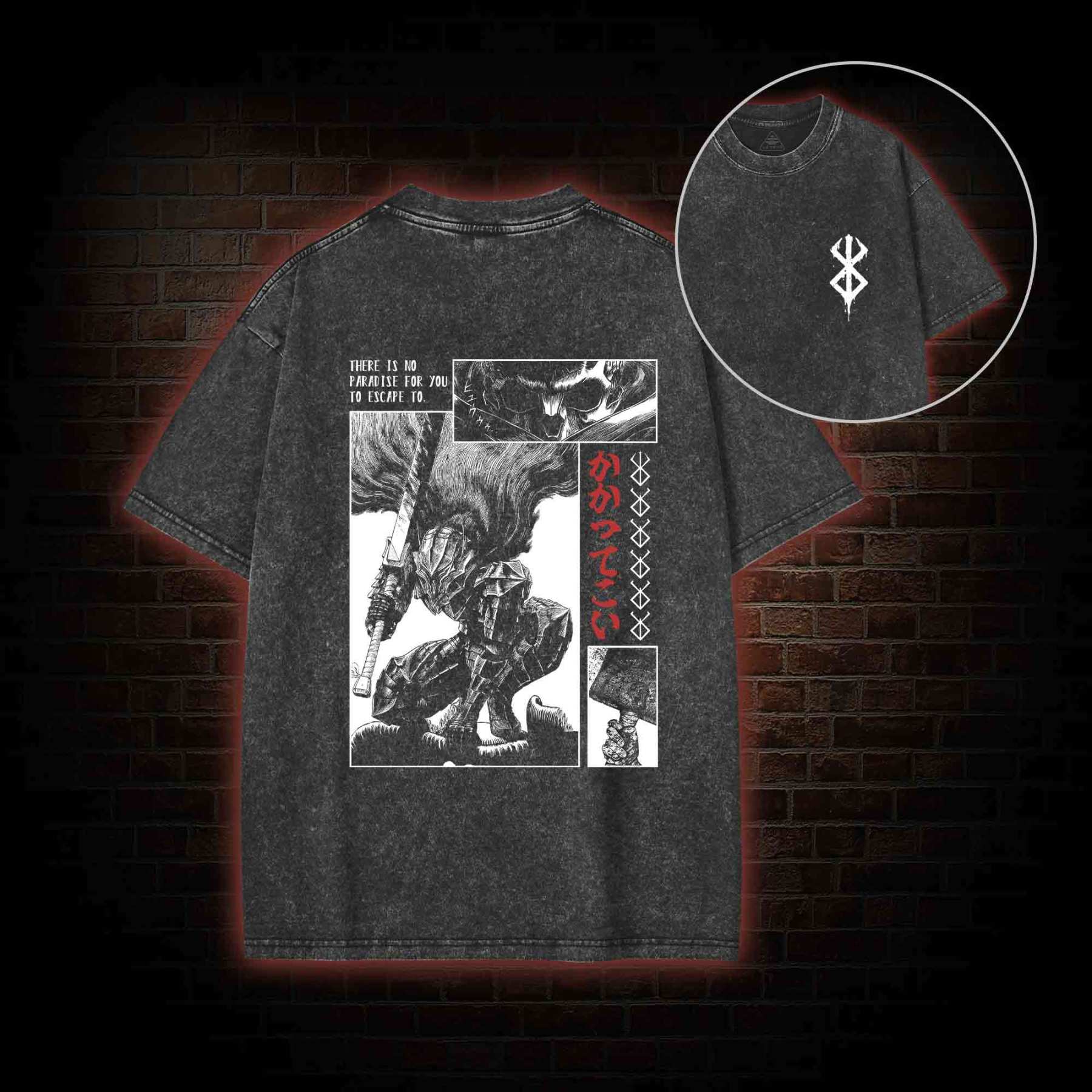 To Wield A Sword is to be Alive Back Print Washed T-shirt