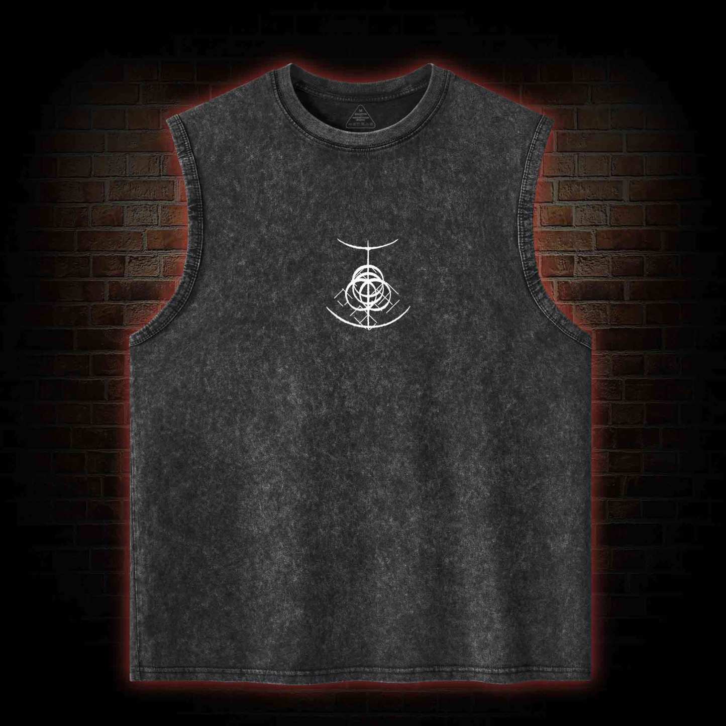 Behold Dog Back Print Washed Tank Top