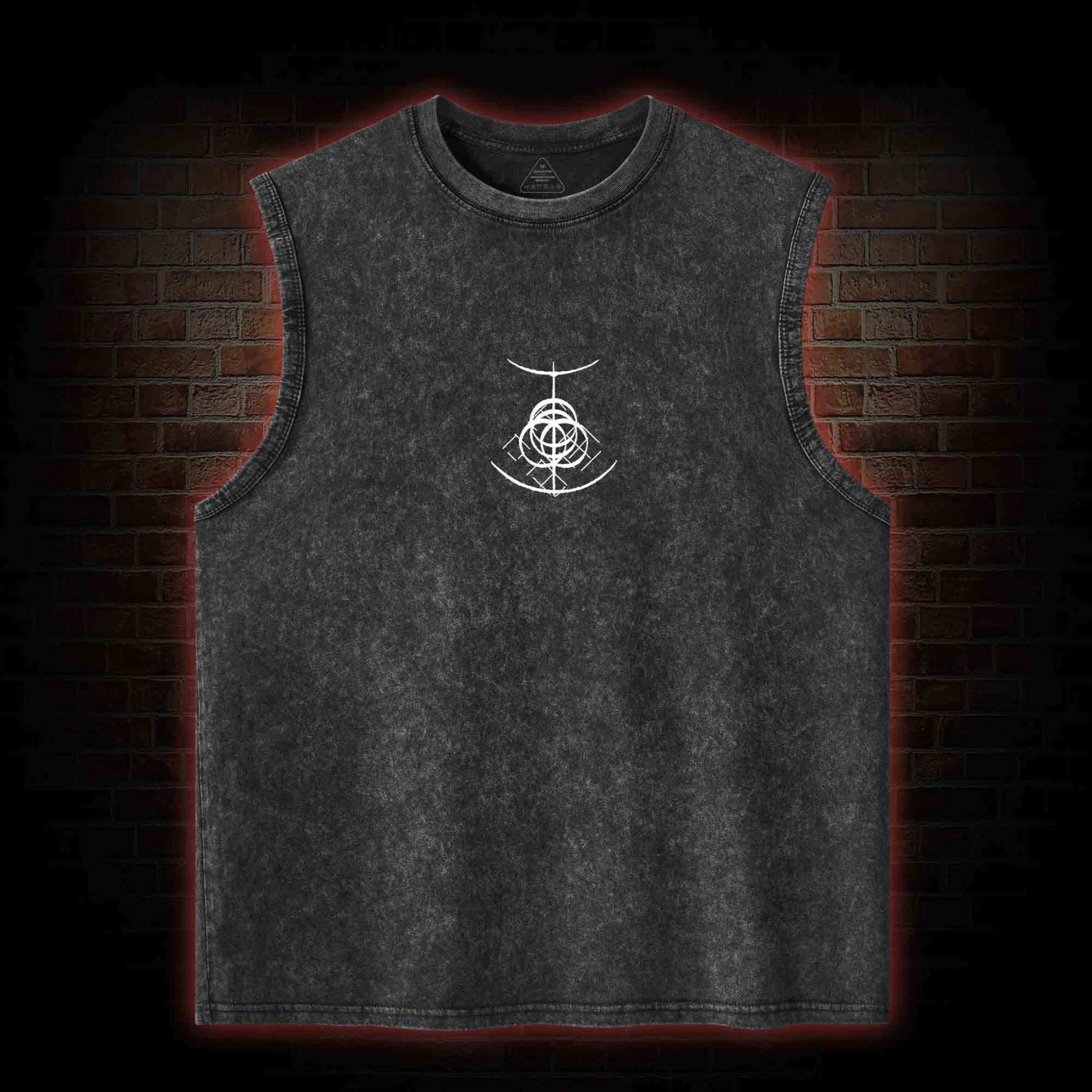 Behold Dog Back Print Washed Tank Top
