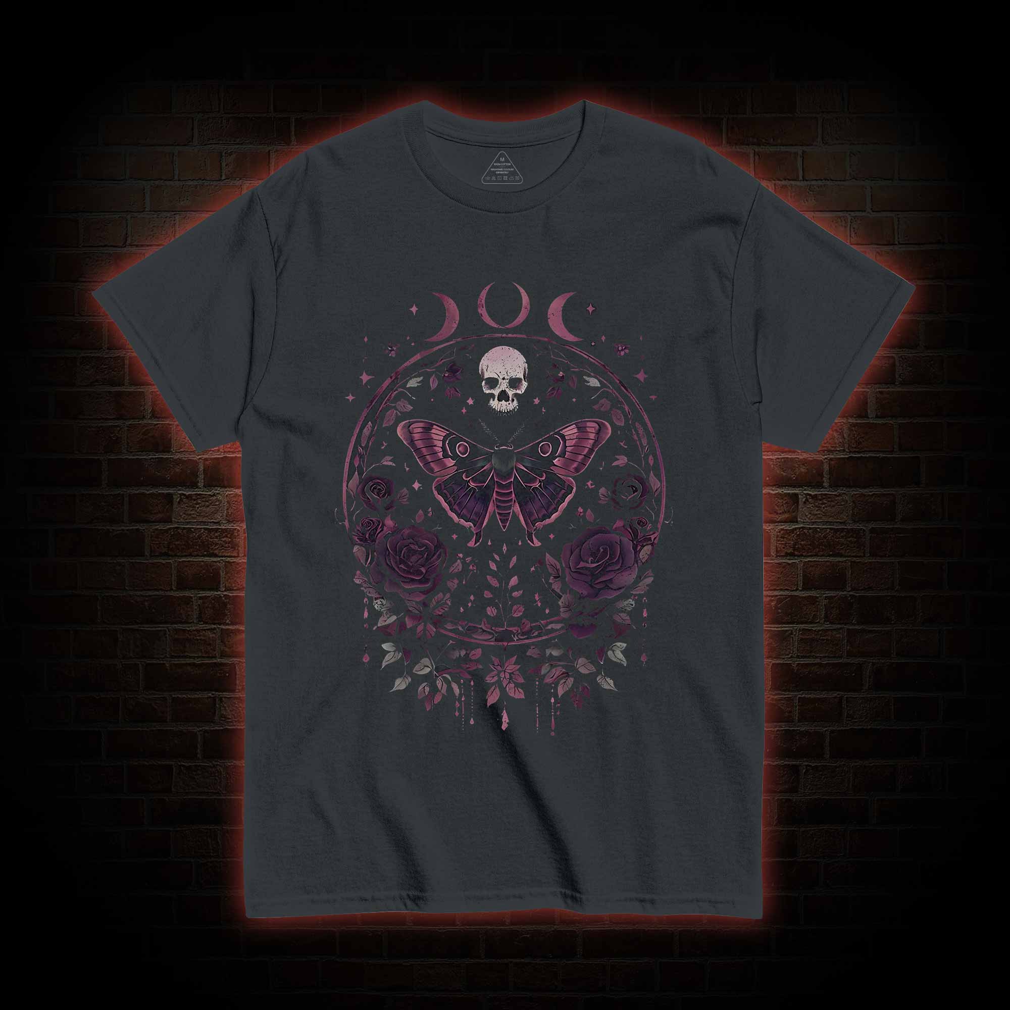 Floral Goth Moth T-shirt