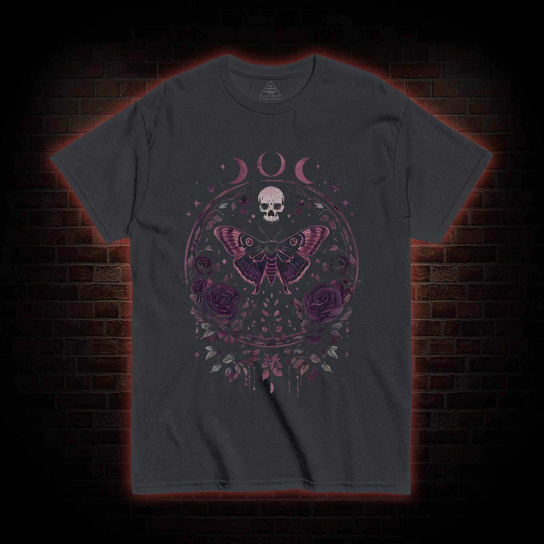 Floral Goth Moth T-shirt
