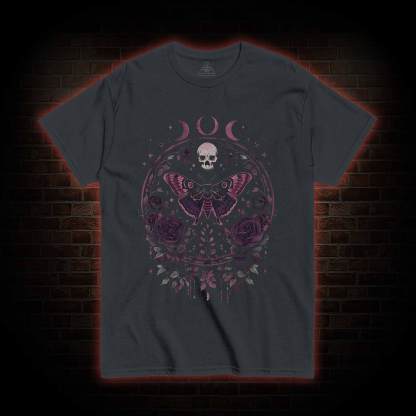 Floral Goth Moth T-shirt