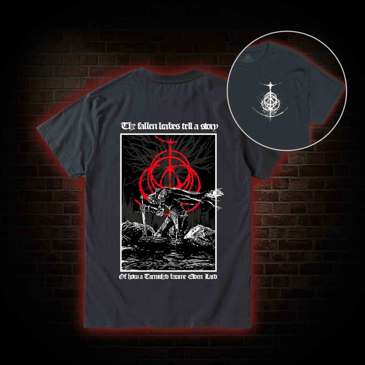 The Fallen Leaves Tell a Story Back Print T-Shirt