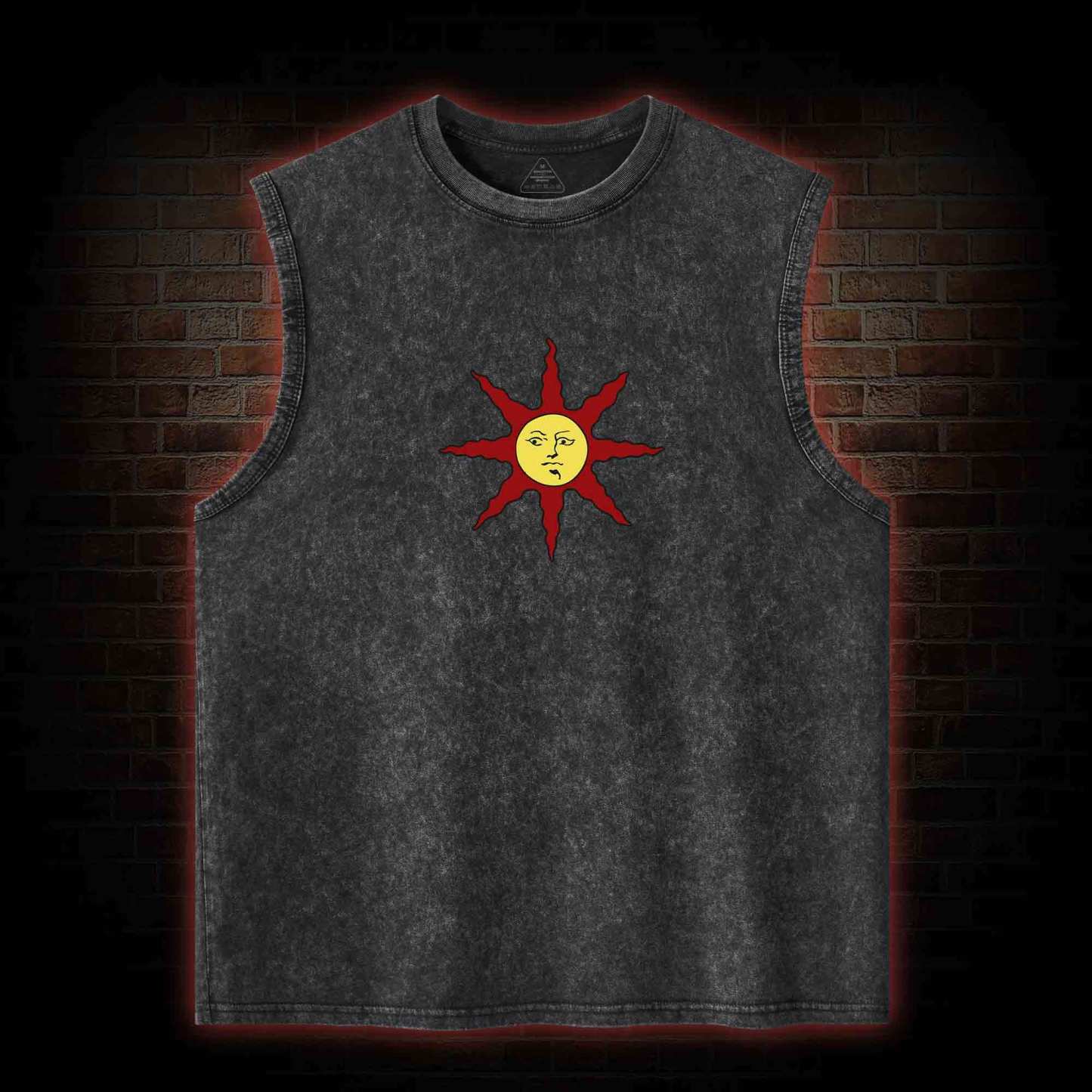Praise the Sun Back Print Washed Tank Top
