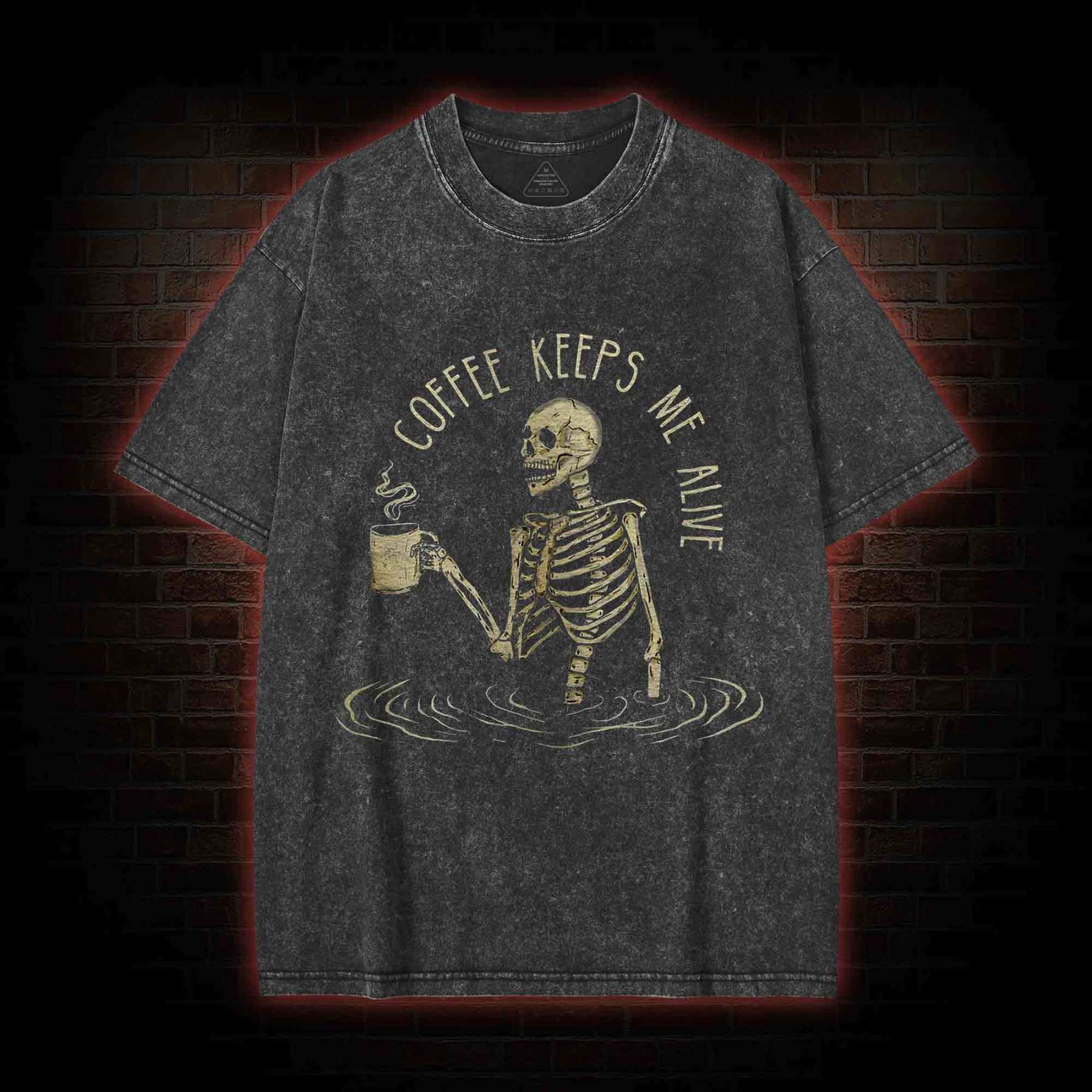 Coffee Keeps Me Alive Washed T-shirt