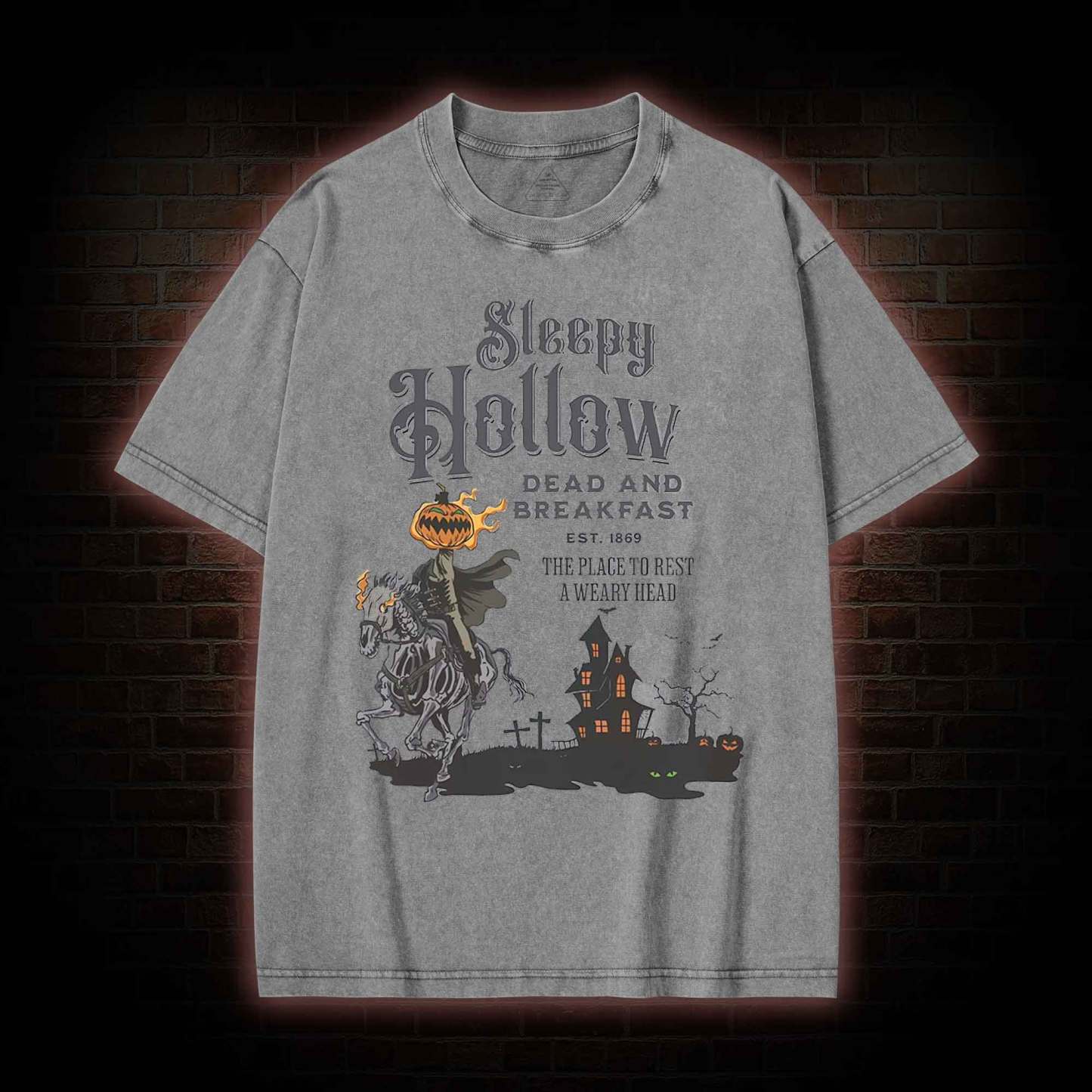Vintage Halloween Scary Washed T-shirt