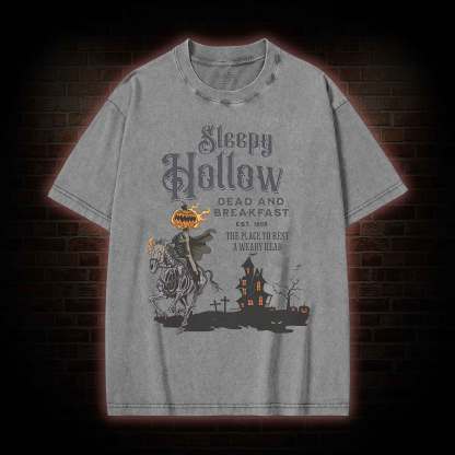 Vintage Halloween Scary Washed T-shirt