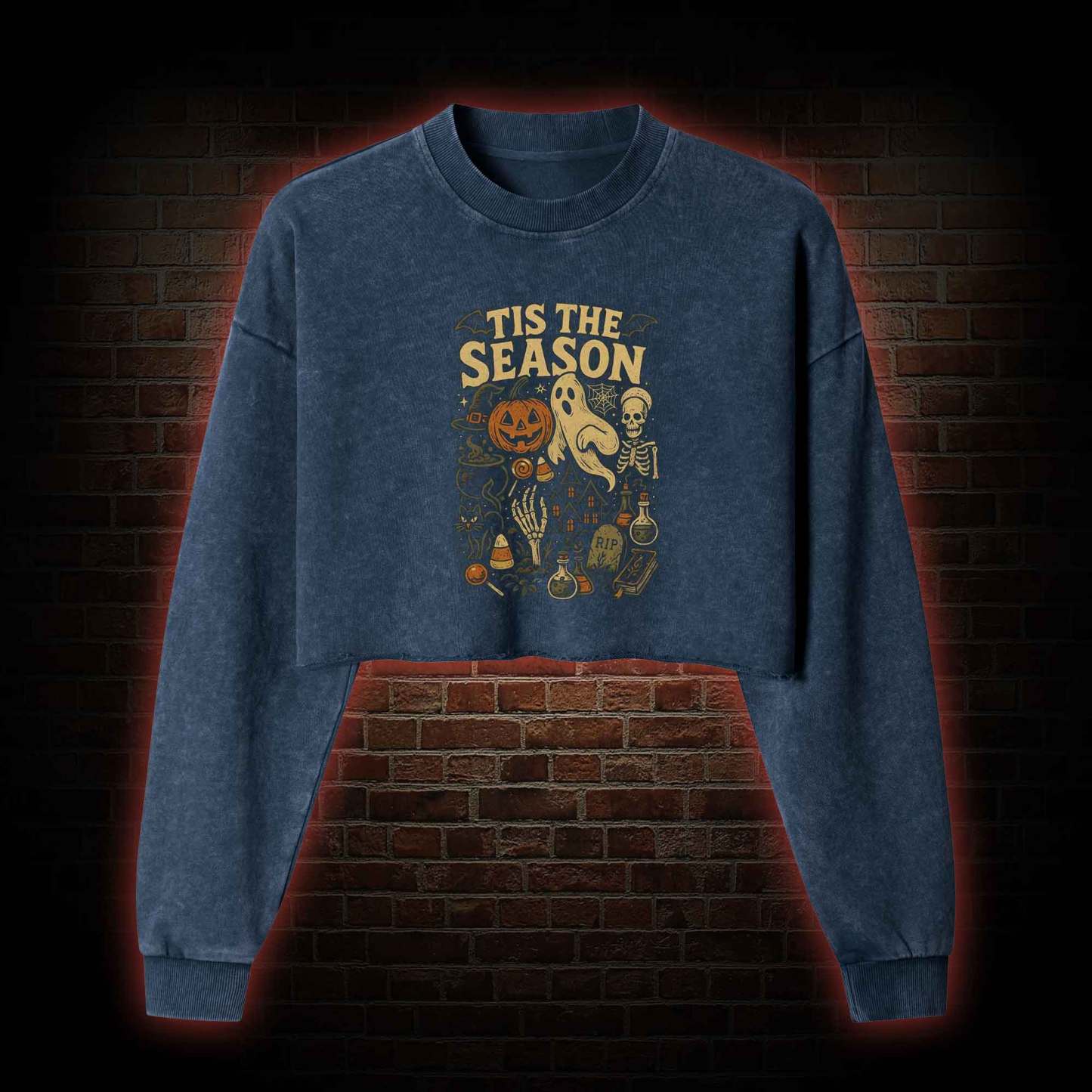 Tis the Season Washed Cropped Sweatshirts