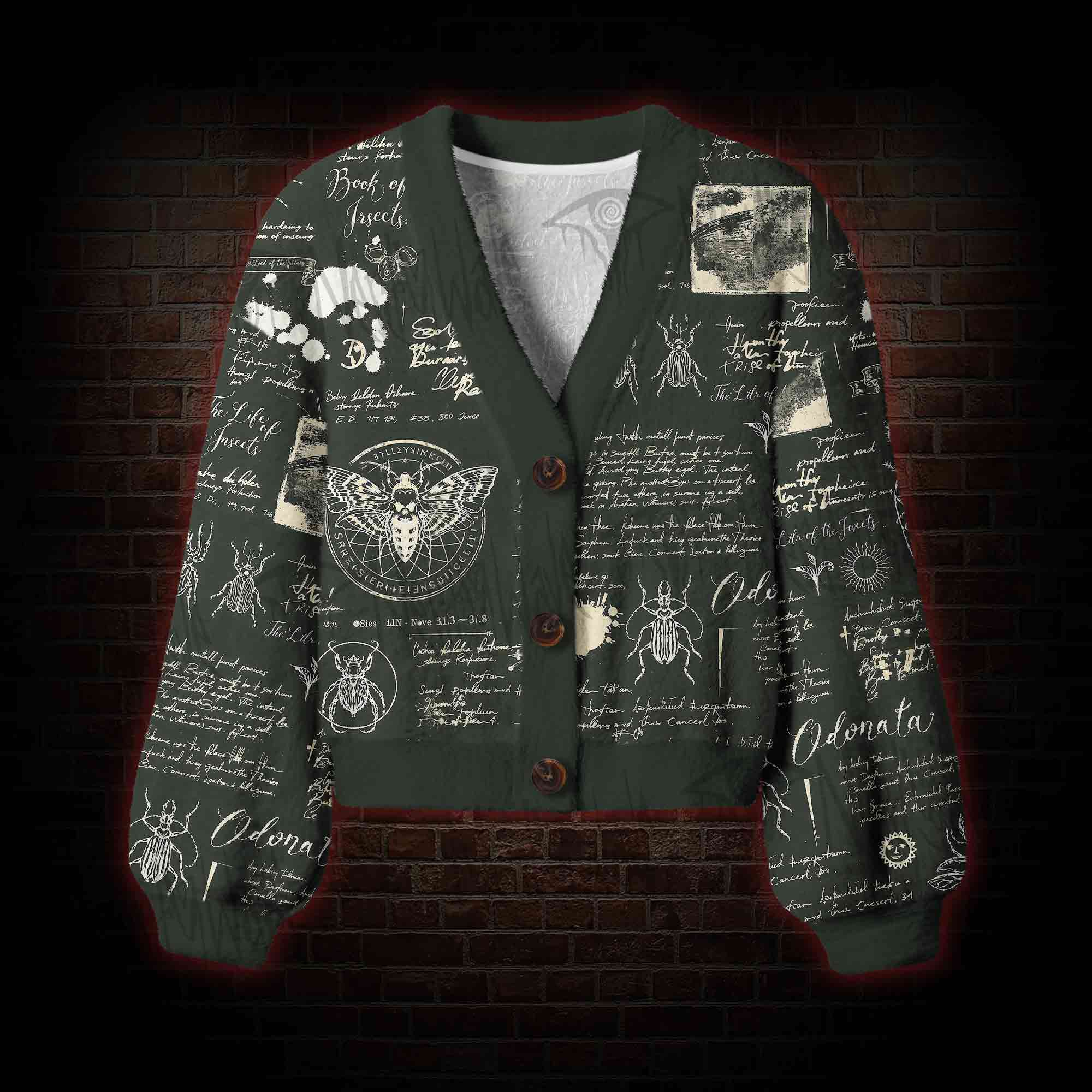 Retro Insects Women's Cardigan Sweater